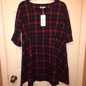 Black and red plaid dress